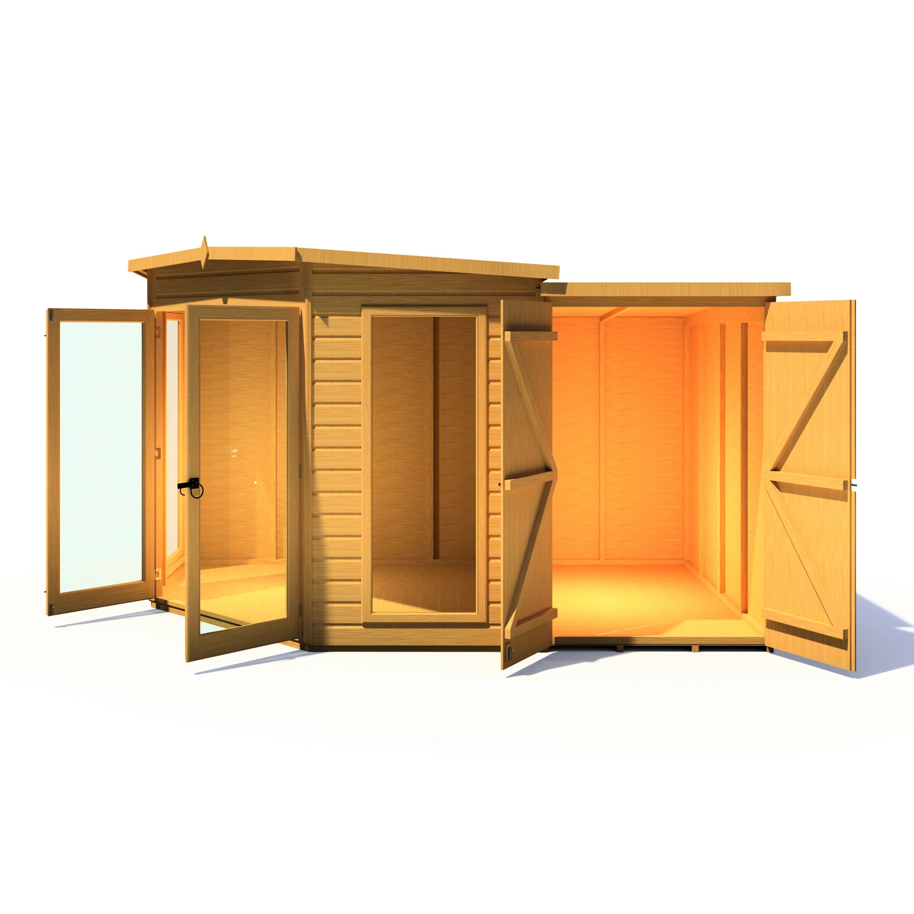 Shire Barclay 8x12 Corner Summerhouse with Side Shed - Image 5