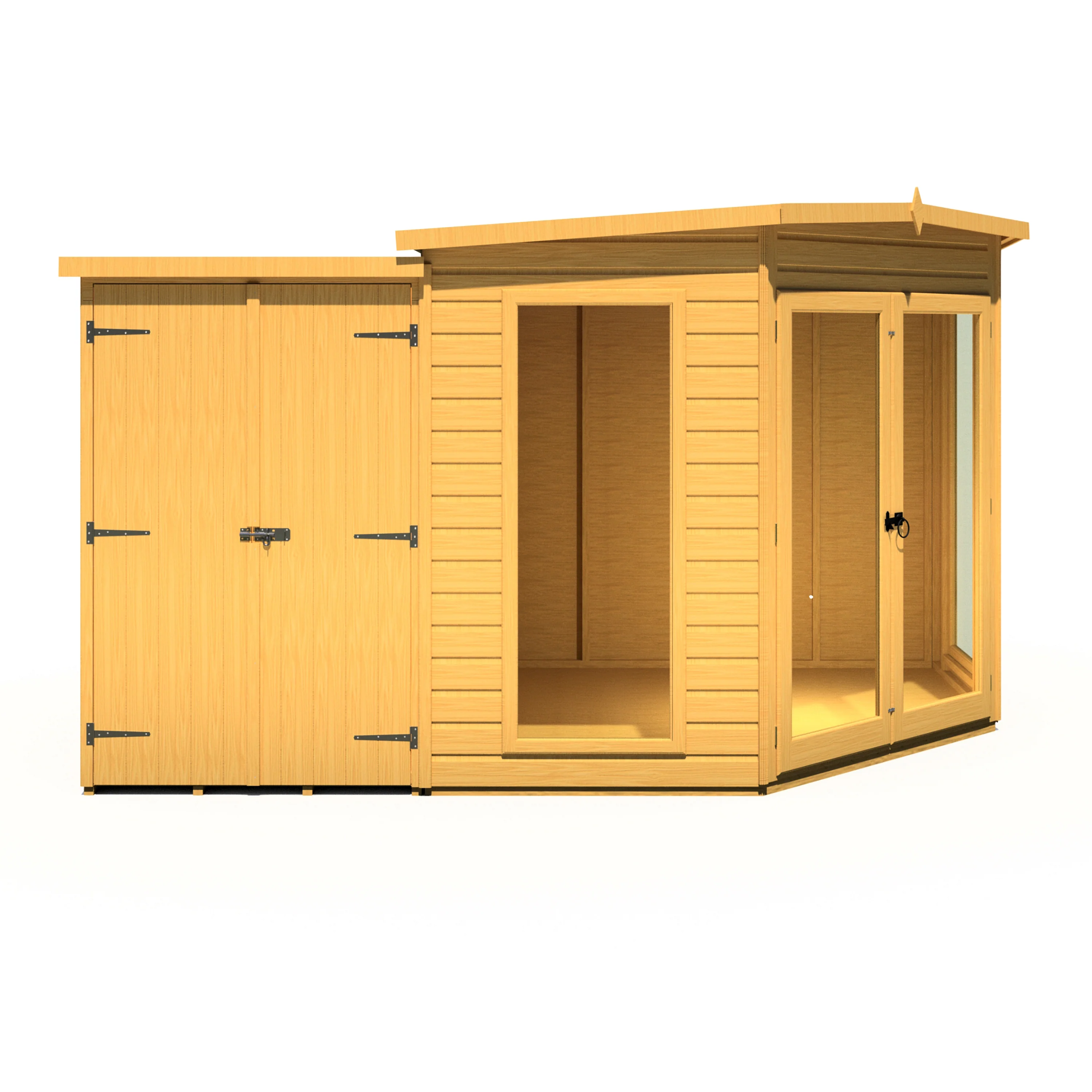 Shire Barclay 8x12 Corner Summerhouse with Side Shed - Image 6