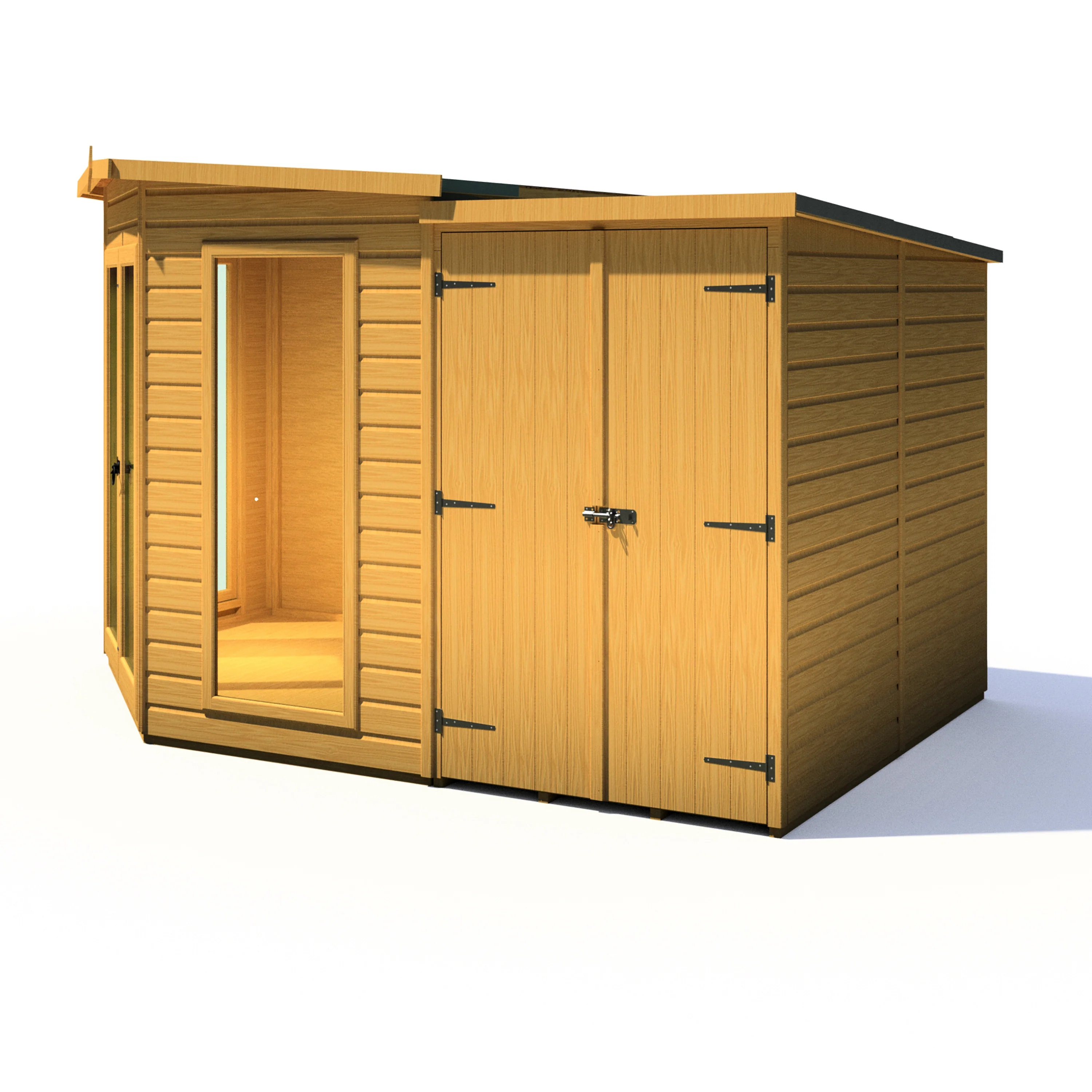 Shire Barclay 8x12 Corner Summerhouse with Side Shed - Image 7