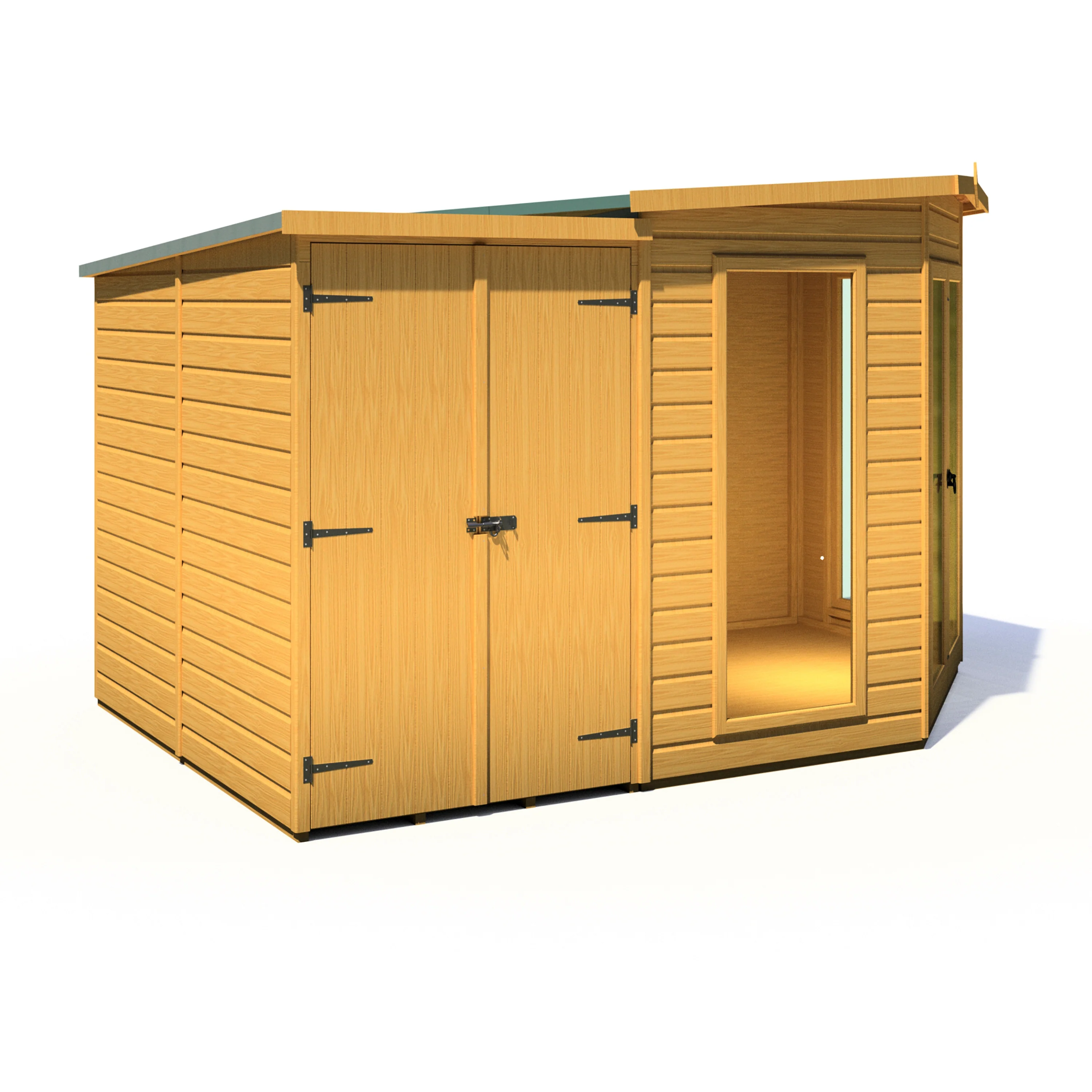Shire Barclay 8x12 Corner Summerhouse with Side Shed - Image 8
