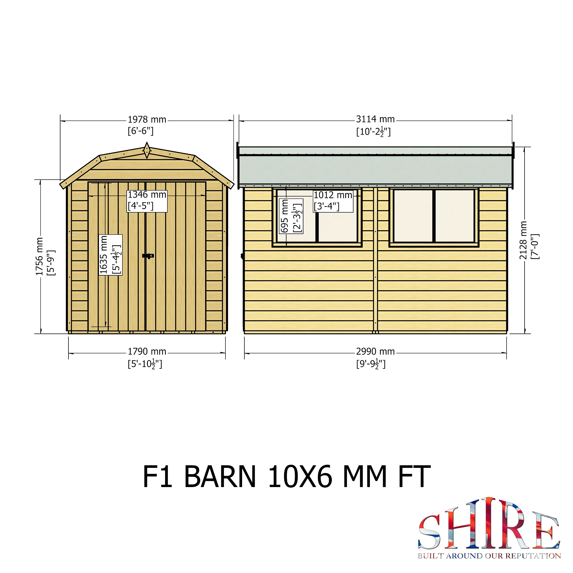 Shire Barn 10x6 Shed Workshop - Image 12