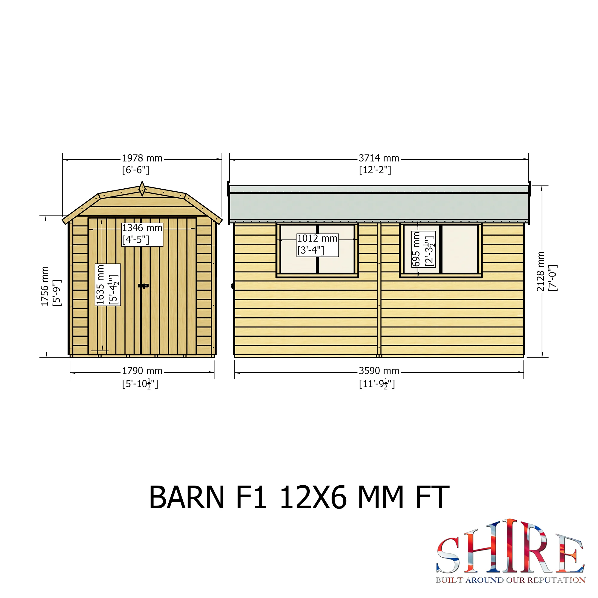 Shire Barn 12x6 Shed Workshop - Image 16