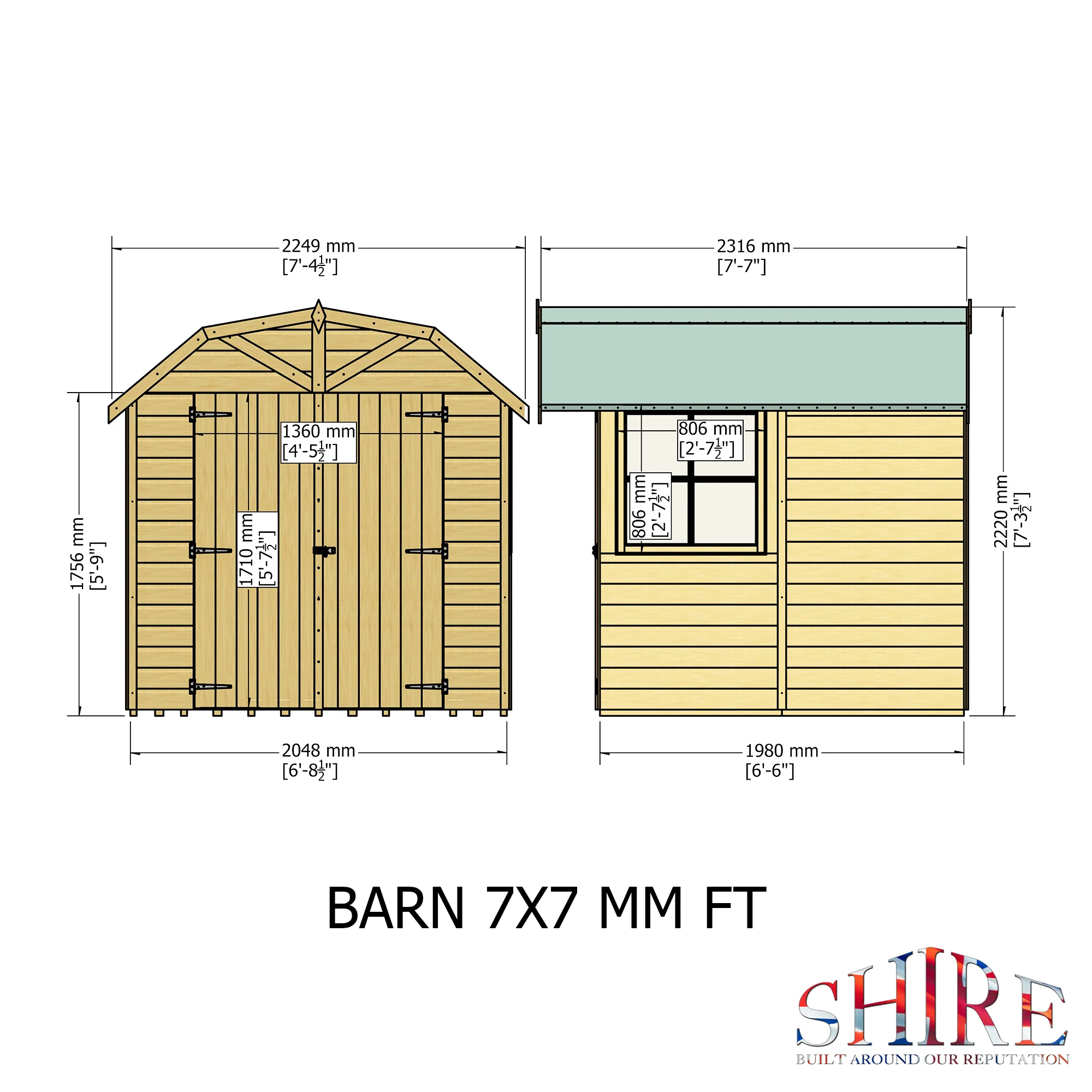 Shire Barn 7x7 Shed - Image 4