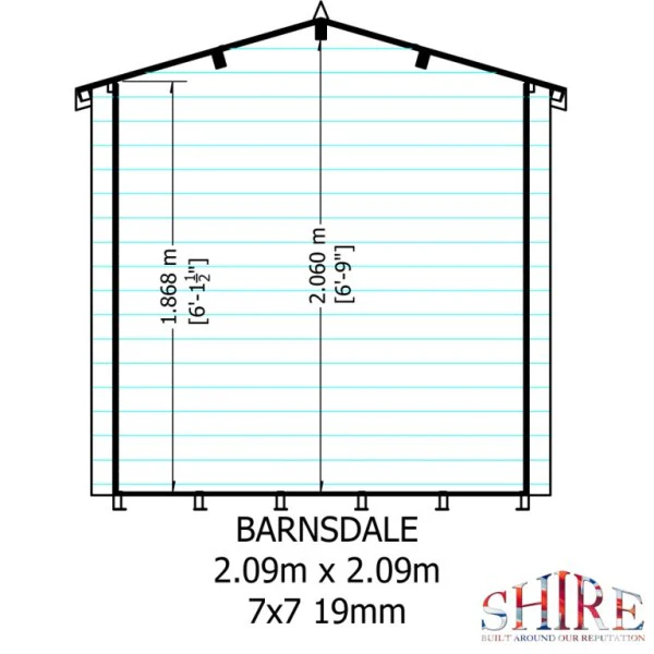 Shire Barnsdale 7x7 19mm Log Cabin - Image 6
