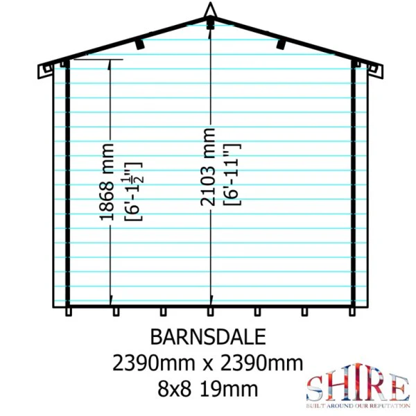 Shire Barnsdale 8x8 19mm Log Cabin - Image 3