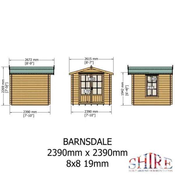 Shire Barnsdale 8x8 19mm Log Cabin - Image 4