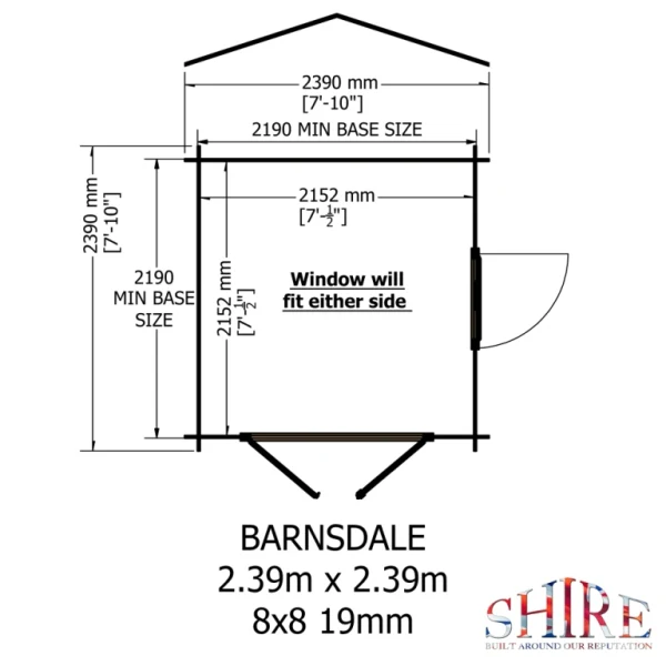 Shire Barnsdale 8x8 19mm Log Cabin - Image 6