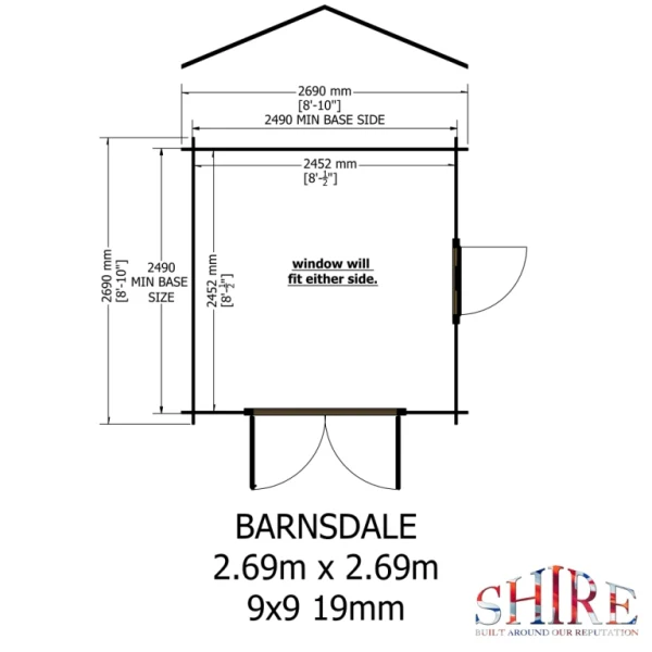 Shire Barnsdale 9x9 19mm Log Cabin - Image 3