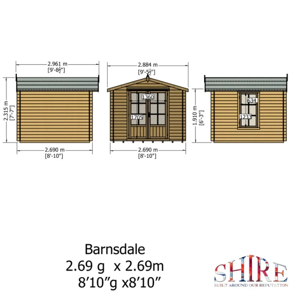 Shire Barnsdale 9x9 19mm Log Cabin - Image 4