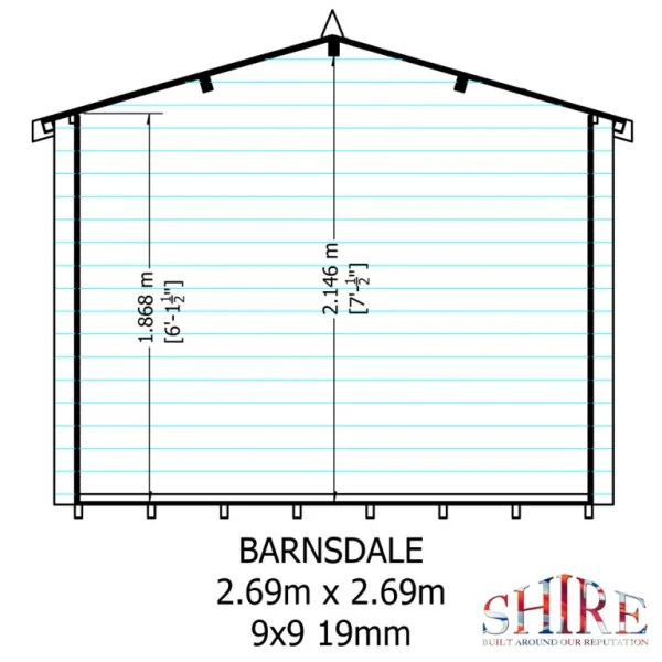 Shire Barnsdale 9x9 19mm Log Cabin - Image 6