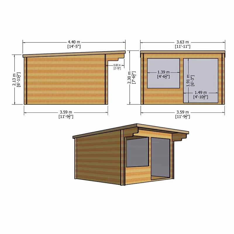 Shire Belgravia 12x12 28mm Log Cabin - Image 4