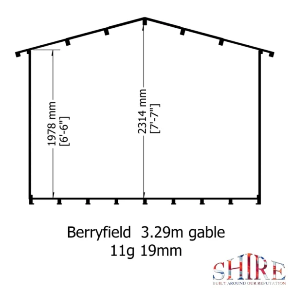 Shire Berryfield 11x8 19mm Log Cabin - Image 5