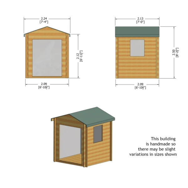 Shire Bradley 7x7 19mm Log Cabin - Image 3