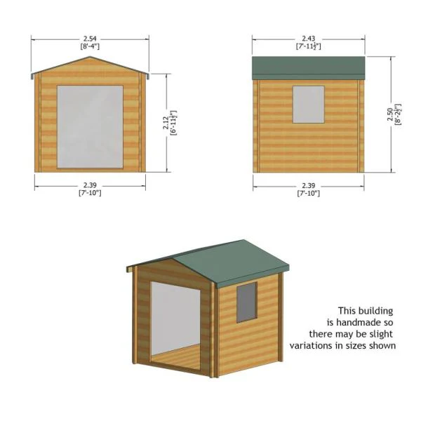 Shire Bradley 8x8 19mm Log Cabin - Image 2