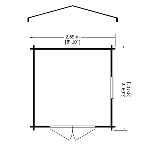 Shire Bradley 9x9 19mm Log Cabin - Image 3