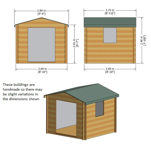 Shire Bradley 9x9 19mm Log Cabin - Image 4