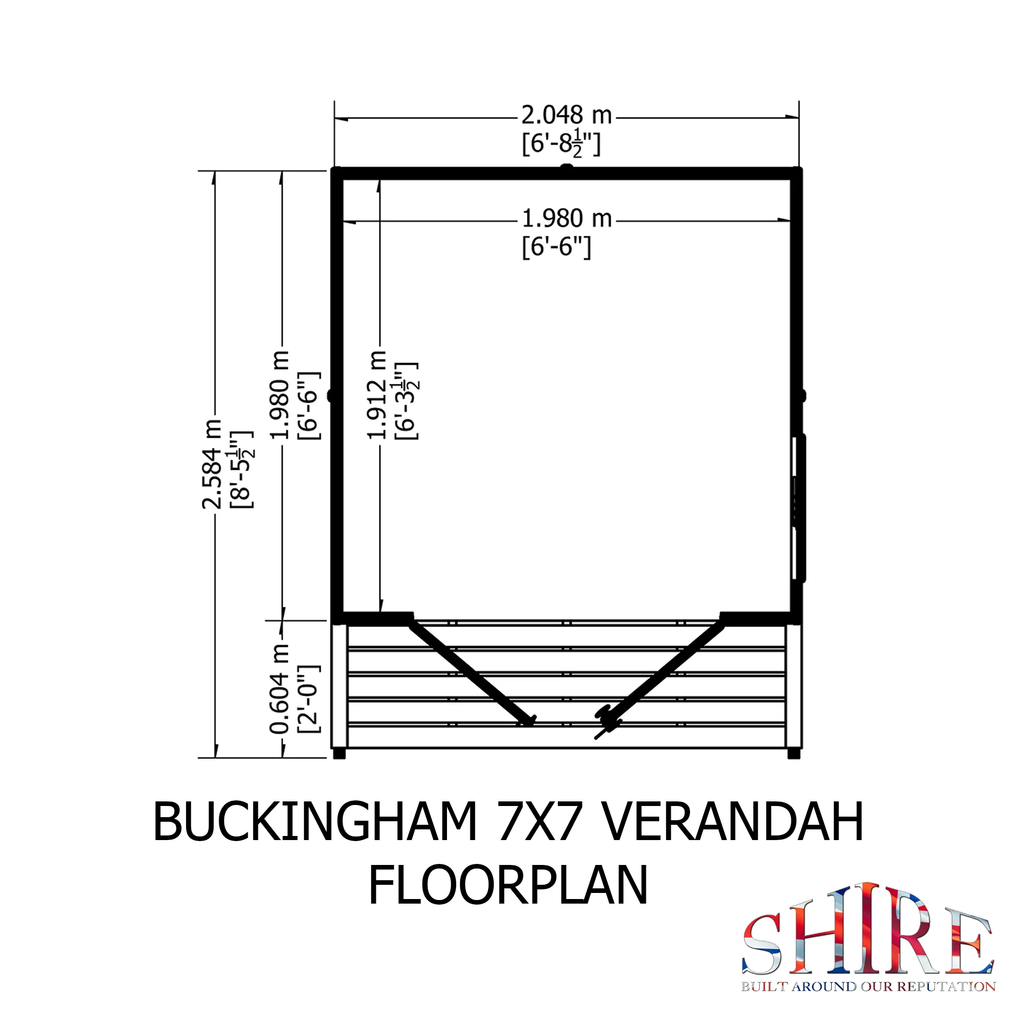 Shire Buckingham 7x7 Summerhouse with Verandah - Image 4