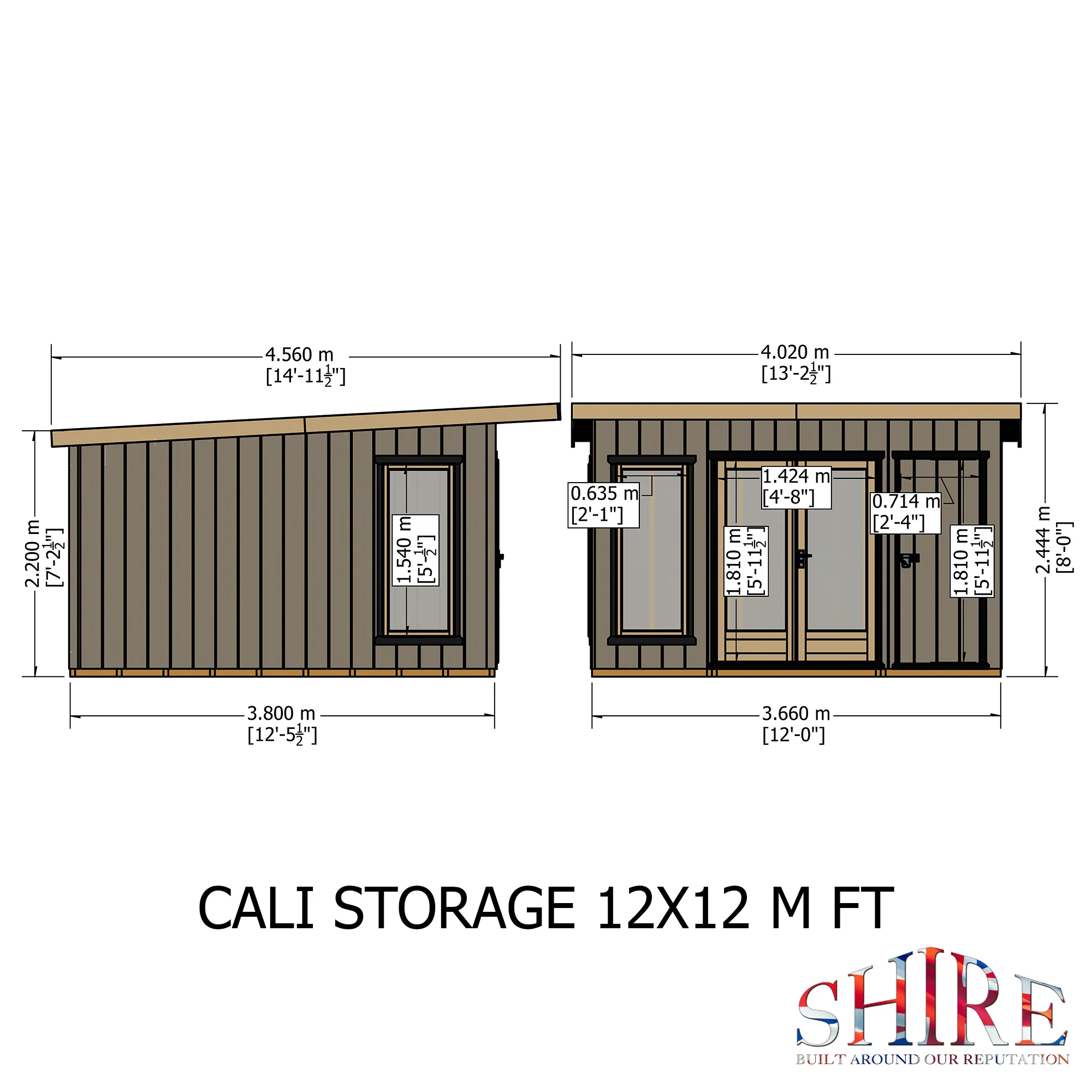 Shire Cali 12x12 Garden Office with Storage - Image 10