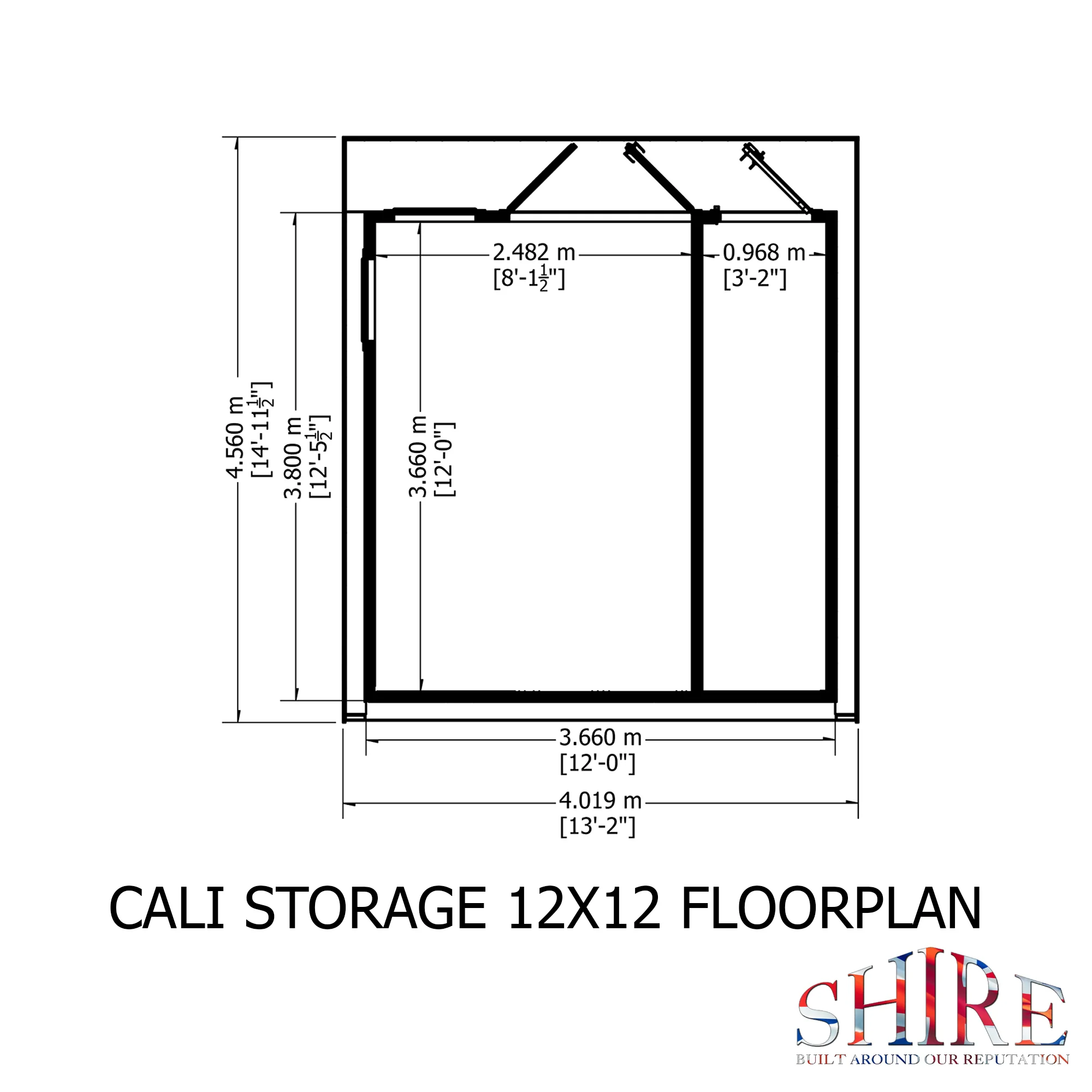 Shire Cali 12x12 Garden Office with Storage - Image 3