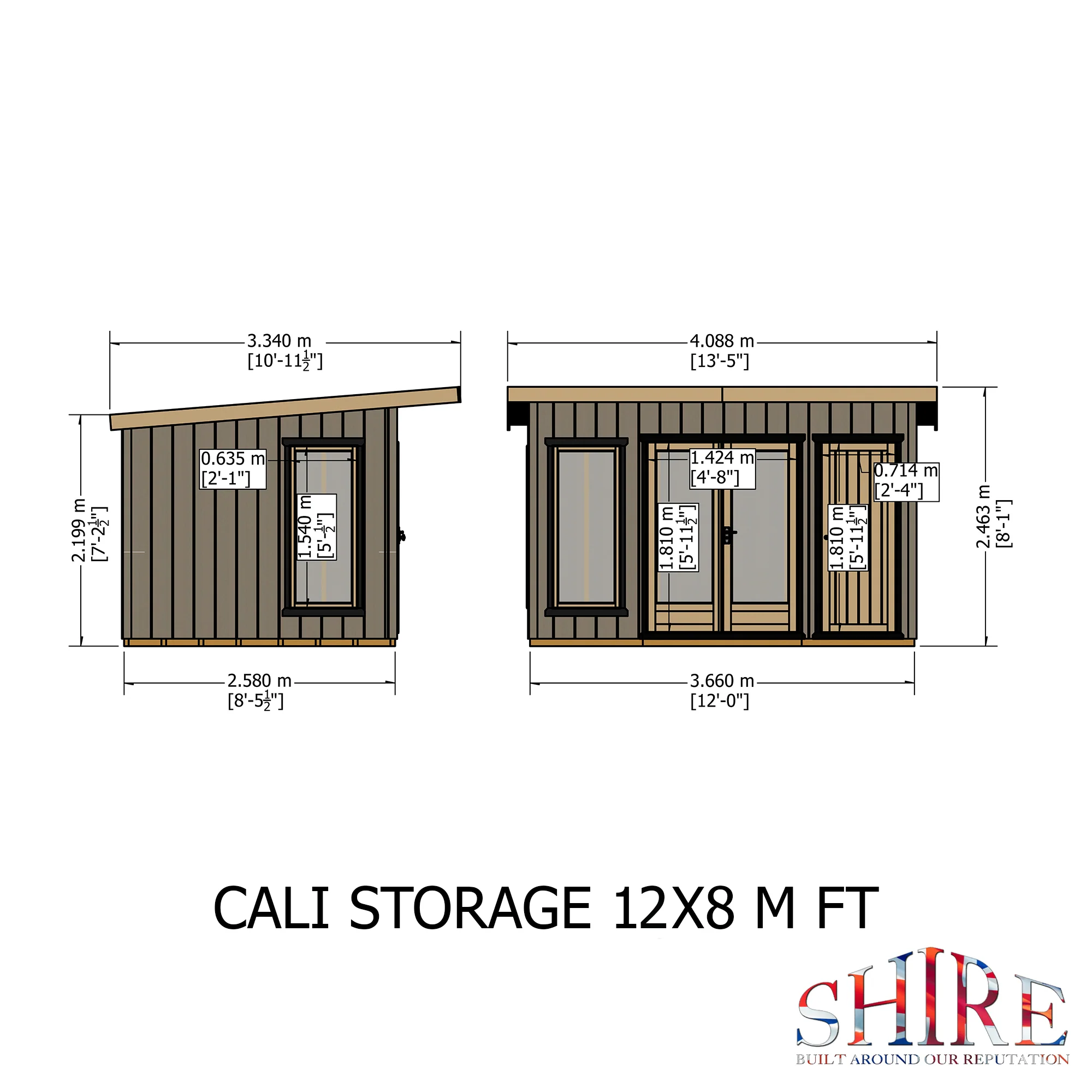 Shire Cali 12x8 Garden Office with Storage - Image 11