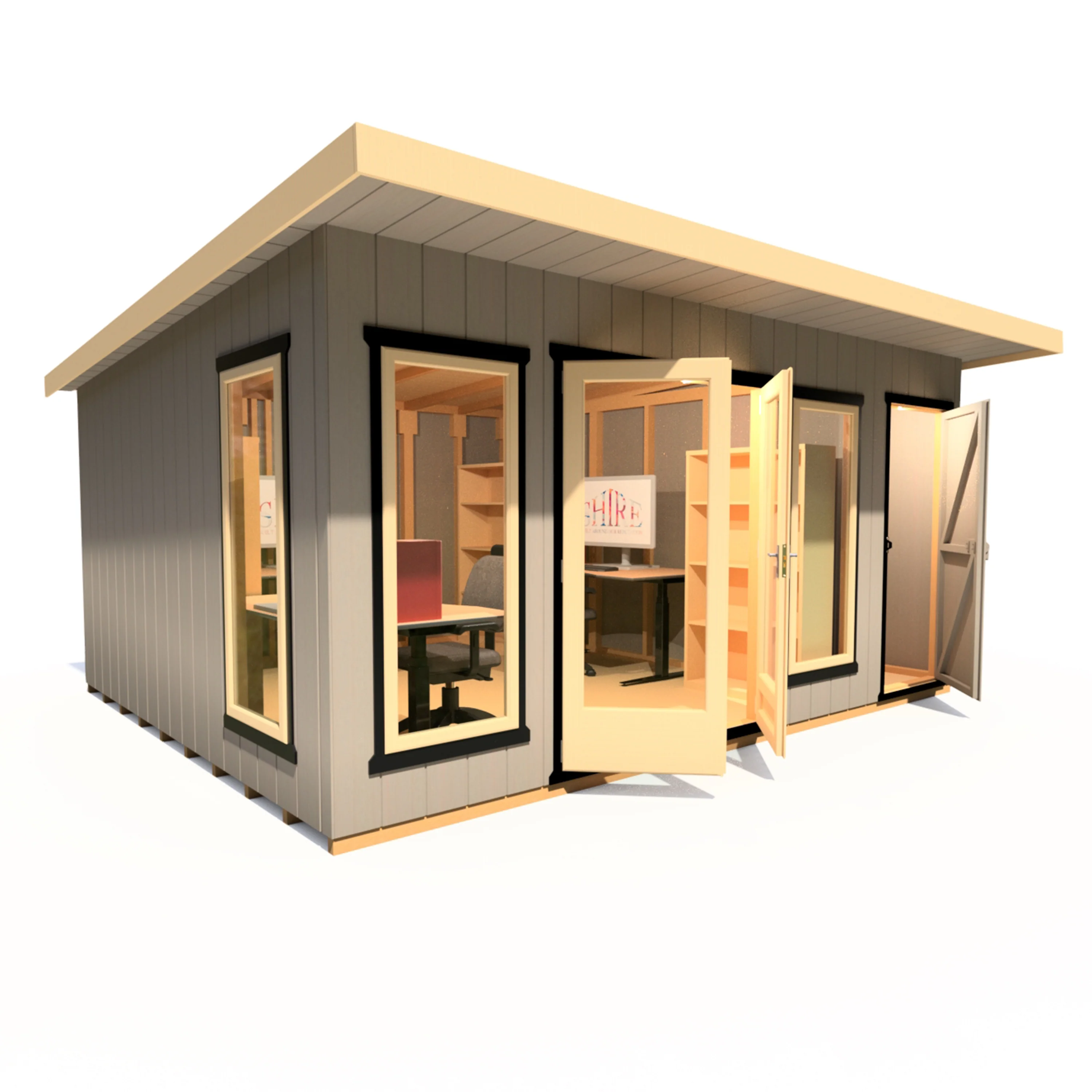 Shire Cali 16x12 Garden Office with Storage - Image 2