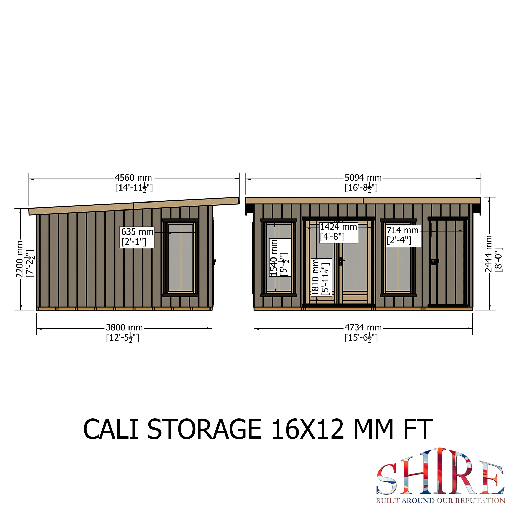 Shire Cali 16x12 Garden Office with Storage - Image 3