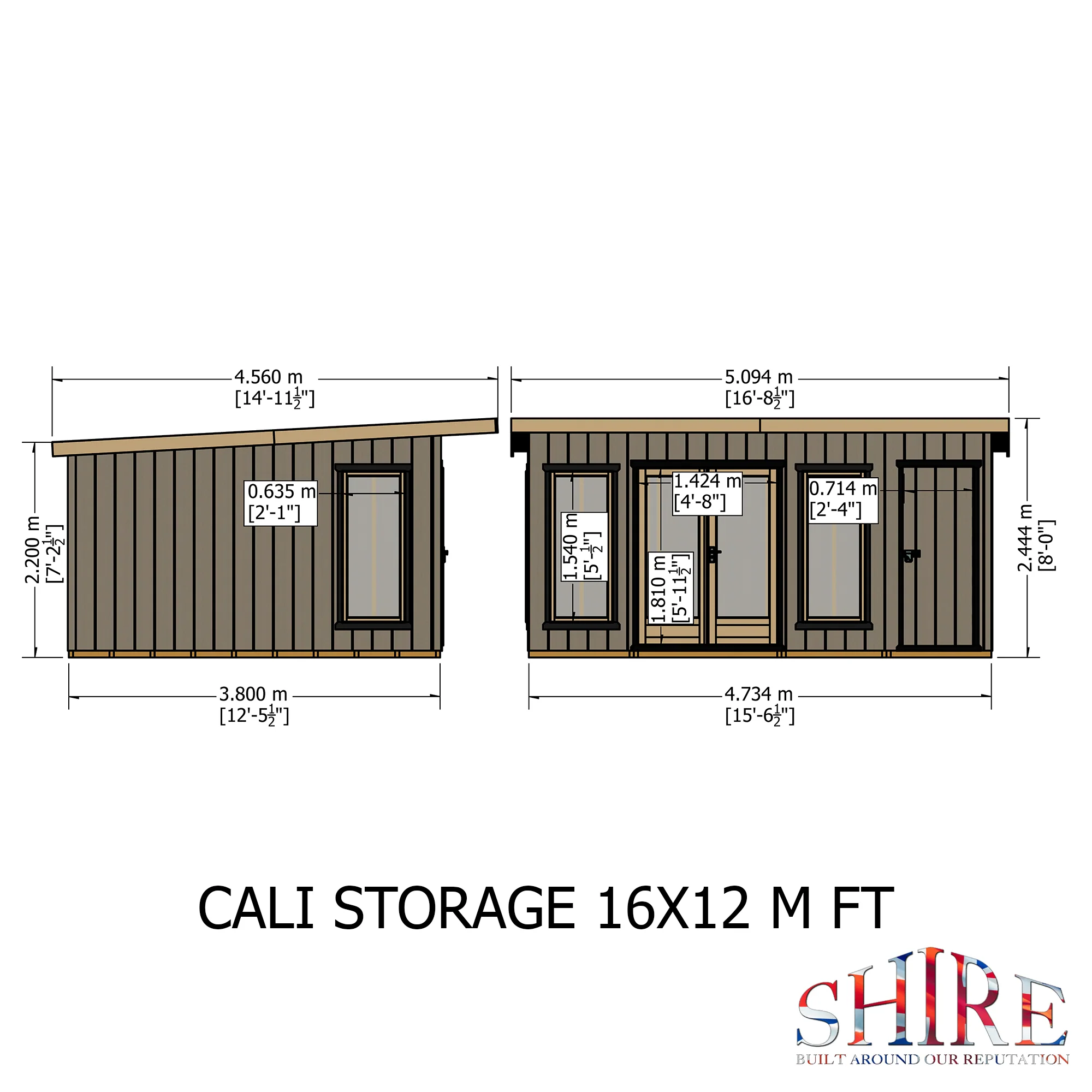 Shire Cali 16x12 Garden Office with Storage - Image 4