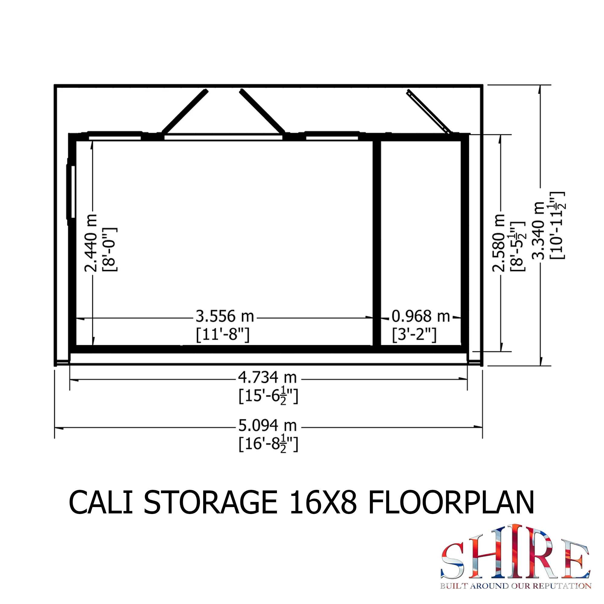 Shire Cali 16x8 Garden Office with Storage - Image 11