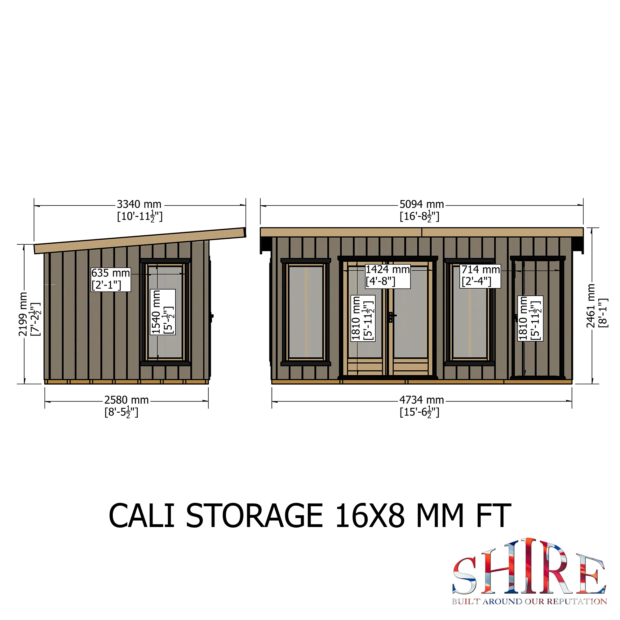 Shire Cali 16x8 Garden Office with Storage - Image 4