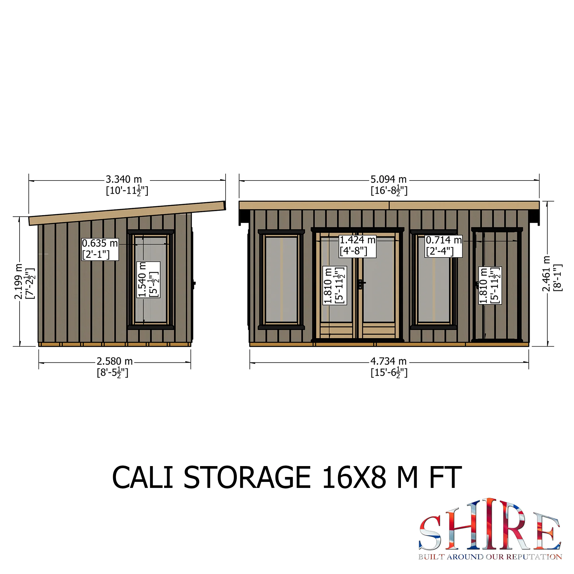 Shire Cali 16x8 Garden Office with Storage - Image 6