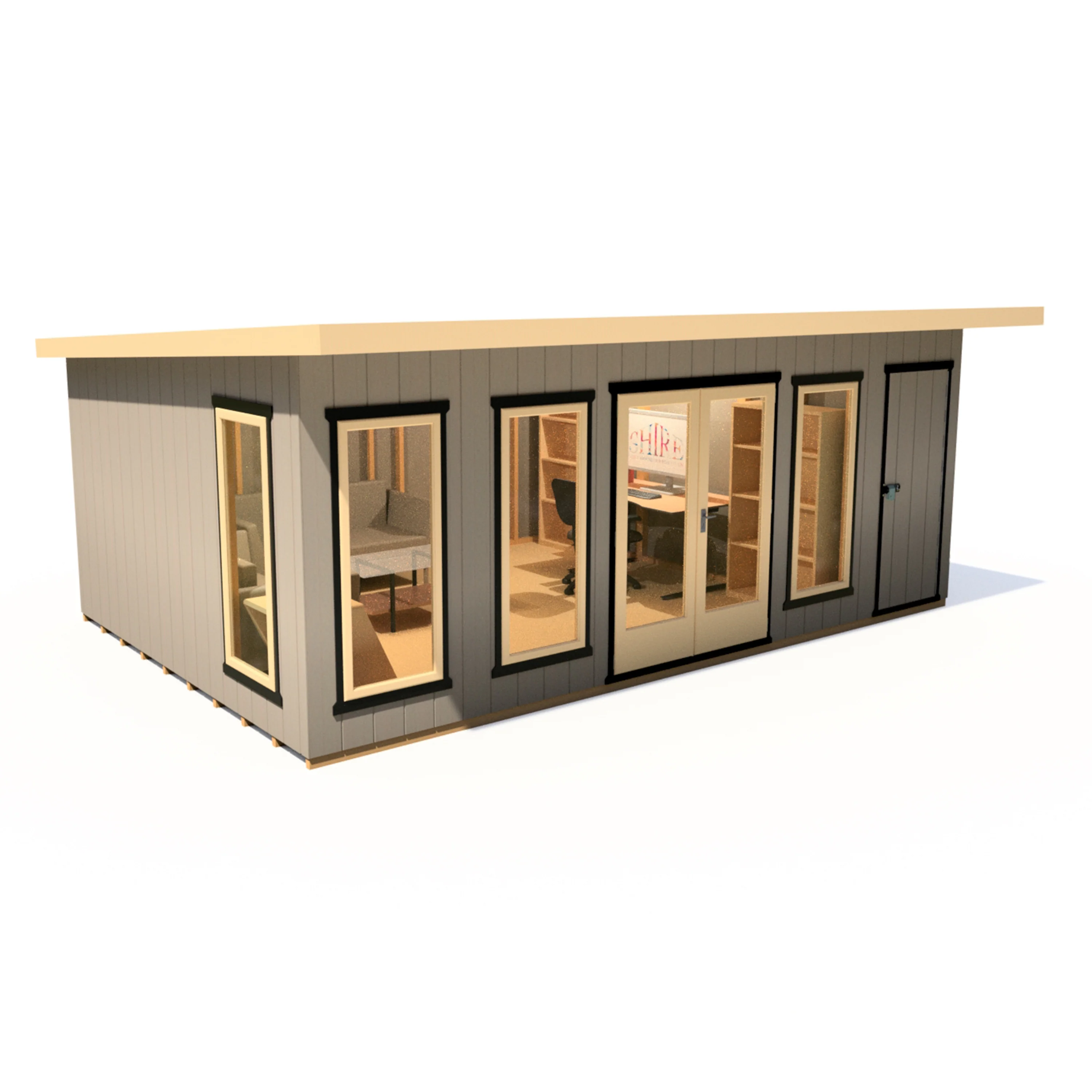 Shire Cali 20x12 Garden Office with Storage - Image 2
