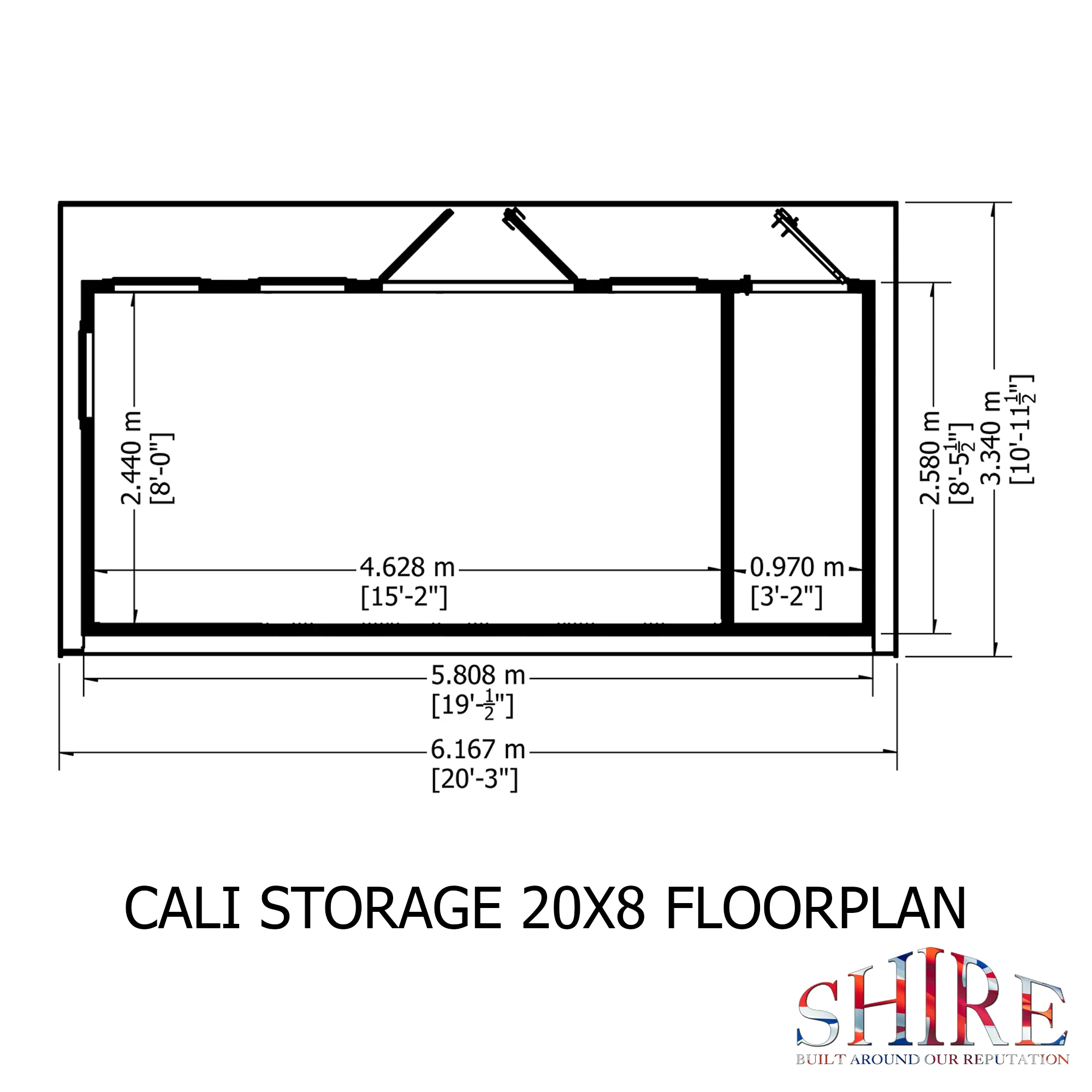 Shire Cali 20x8 Garden Office with Storage - Image 4