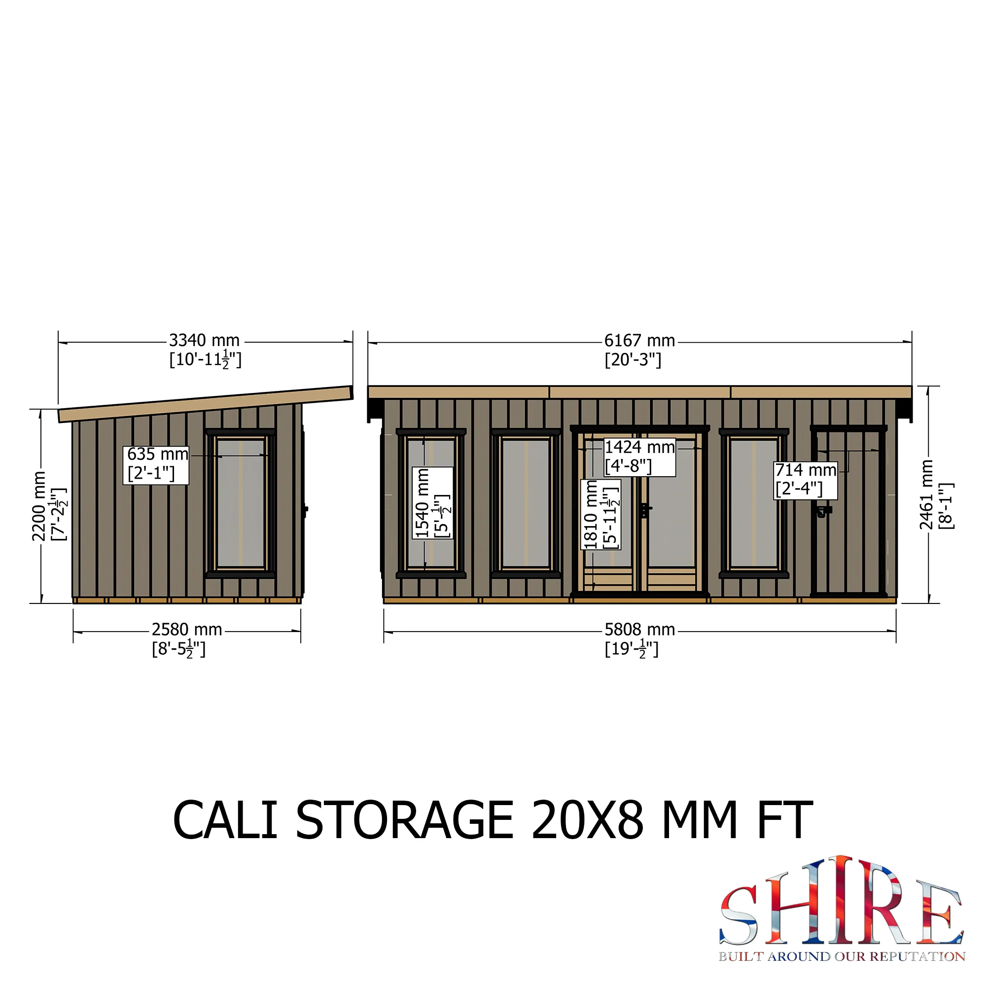 Shire Cali 20x8 Garden Office with Storage - Image 6
