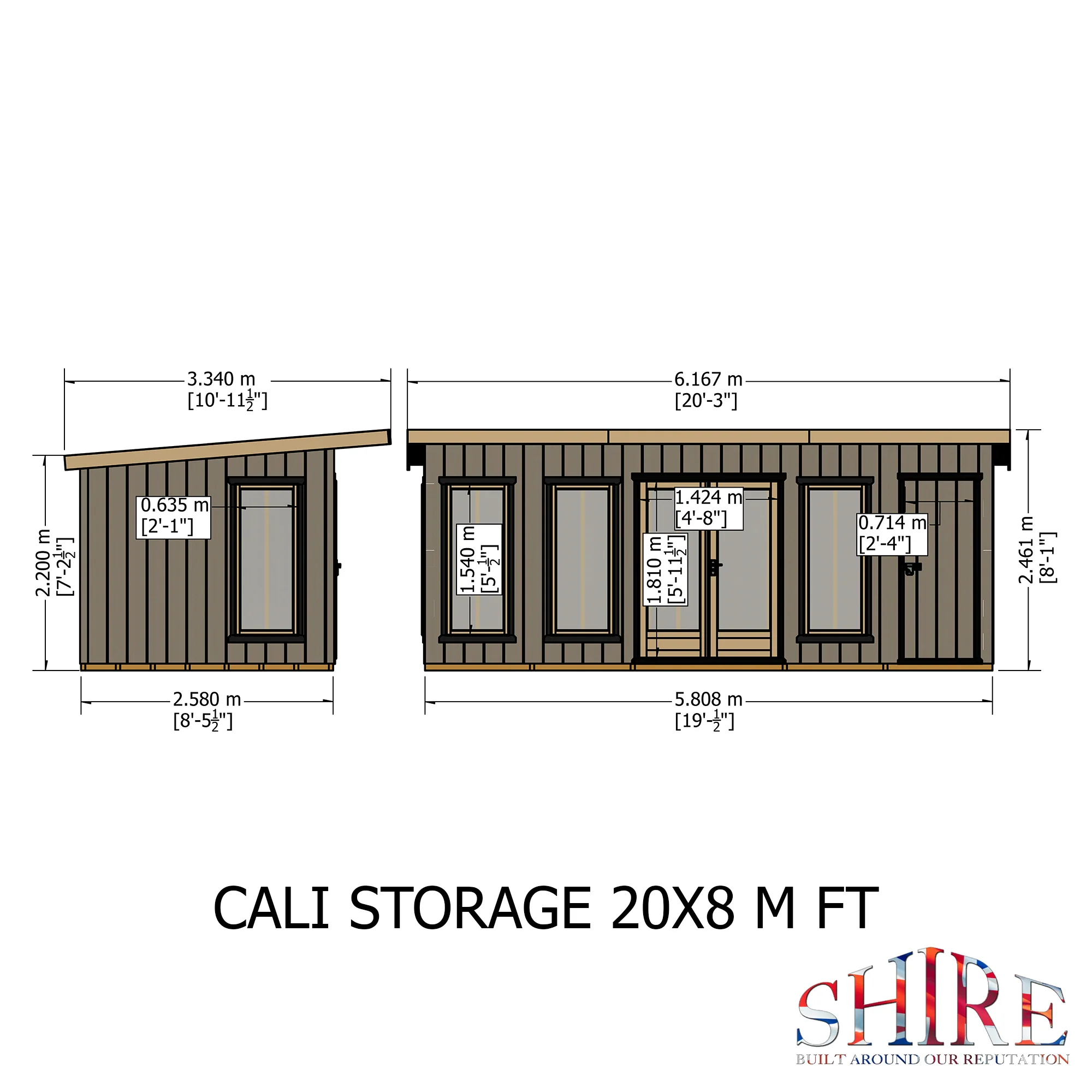 Shire Cali 20x8 Garden Office with Storage - Image 8