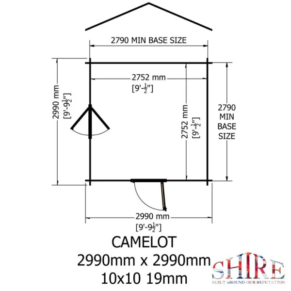 Shire Camelot 10x10 19mm Log Cabin - Image 2