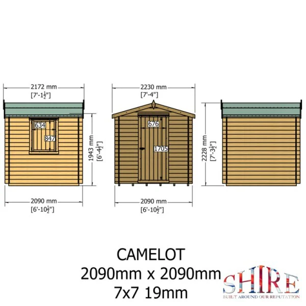 Shire Camelot 7x7 19mm Log Cabin - Image 3