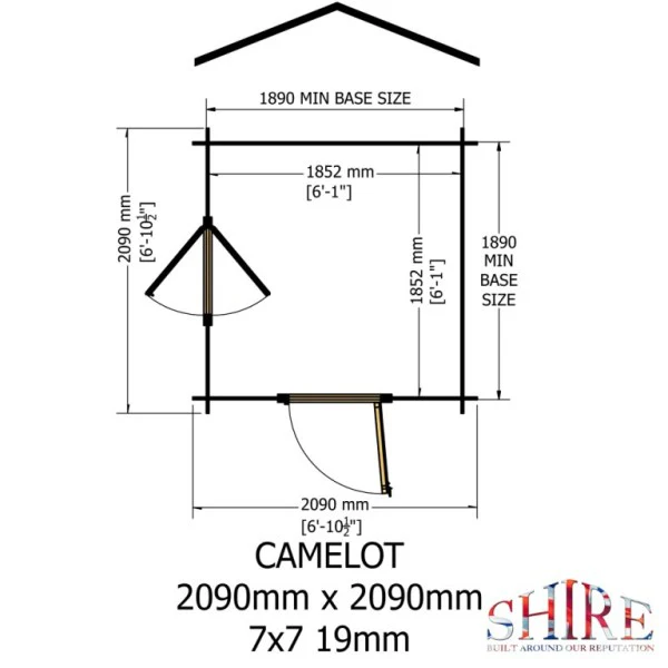 Shire Camelot 7x7 19mm Log Cabin - Image 4