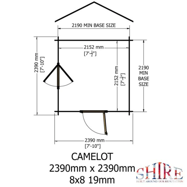 Shire Camelot 8x8 19mm Log Cabin - Image 5