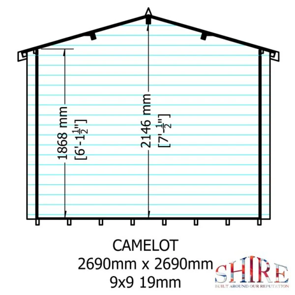 Shire Camelot 9x9 19mm Log Cabin - Image 3