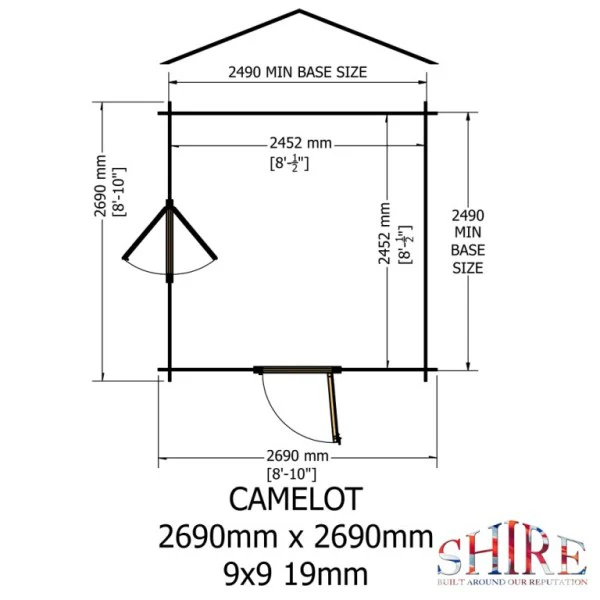 Shire Camelot 9x9 19mm Log Cabin - Image 4