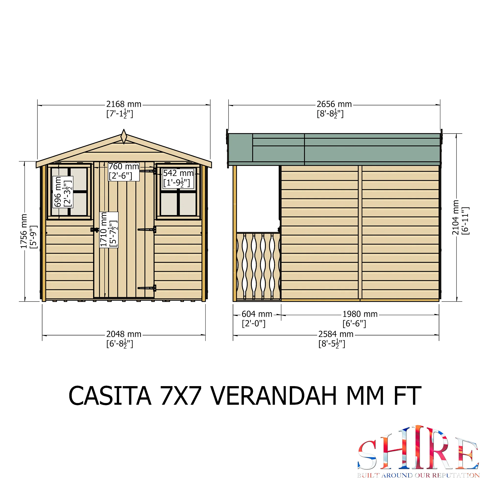 Shire Casita + Verandah 7x10 Shed / Summerhouse - Image 4