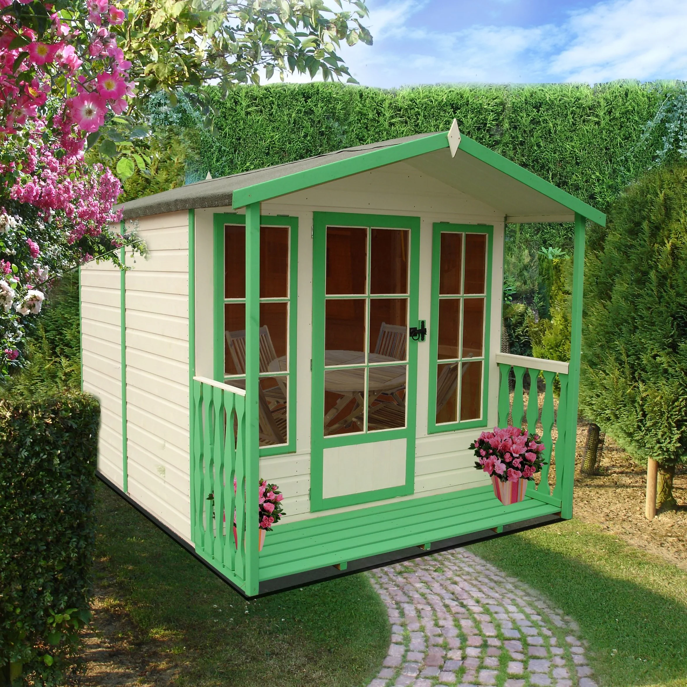 Shire Chatsworth 7x7 Summerhouse with Verandah - Image 10