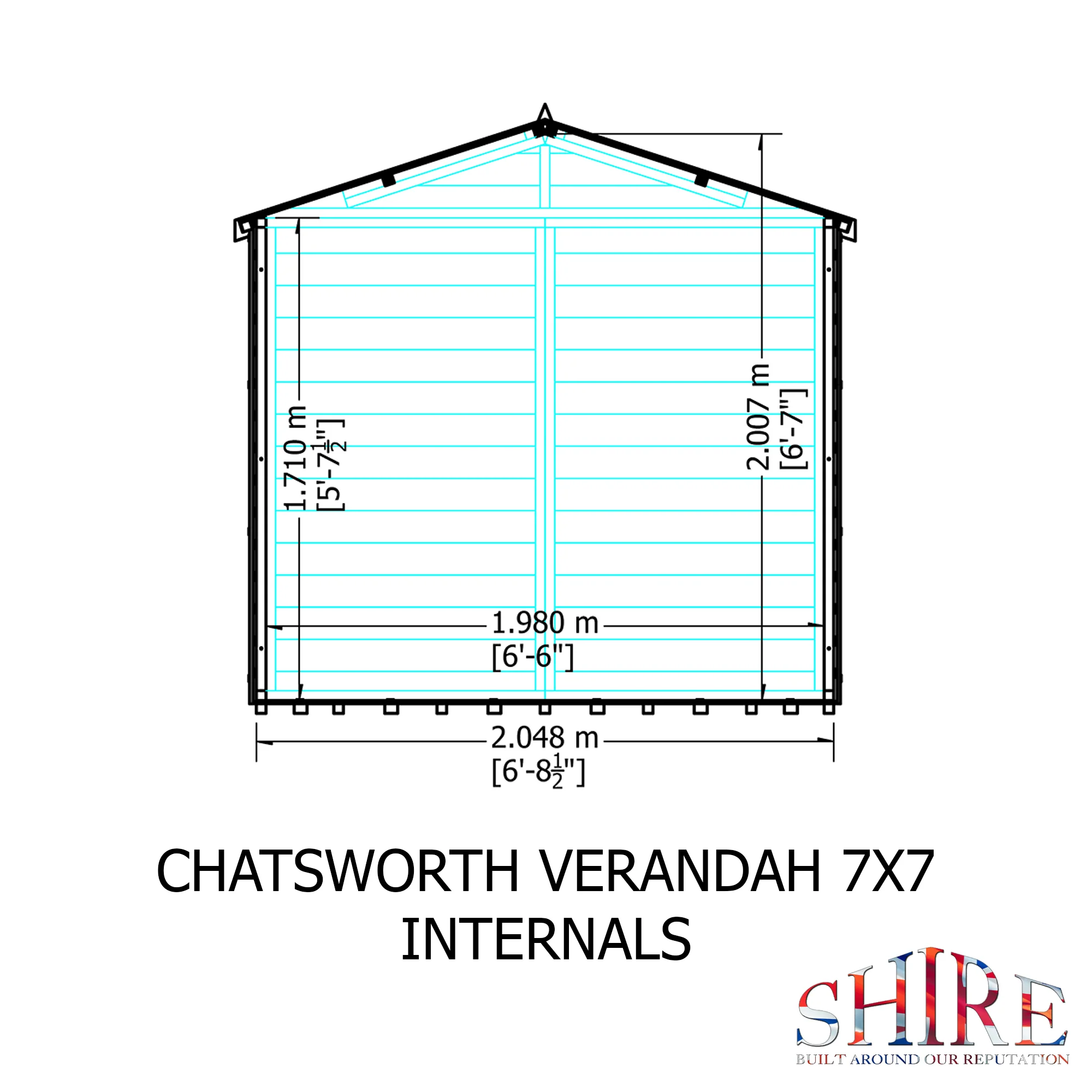 Shire Chatsworth 7x7 Summerhouse with Verandah - Image 9