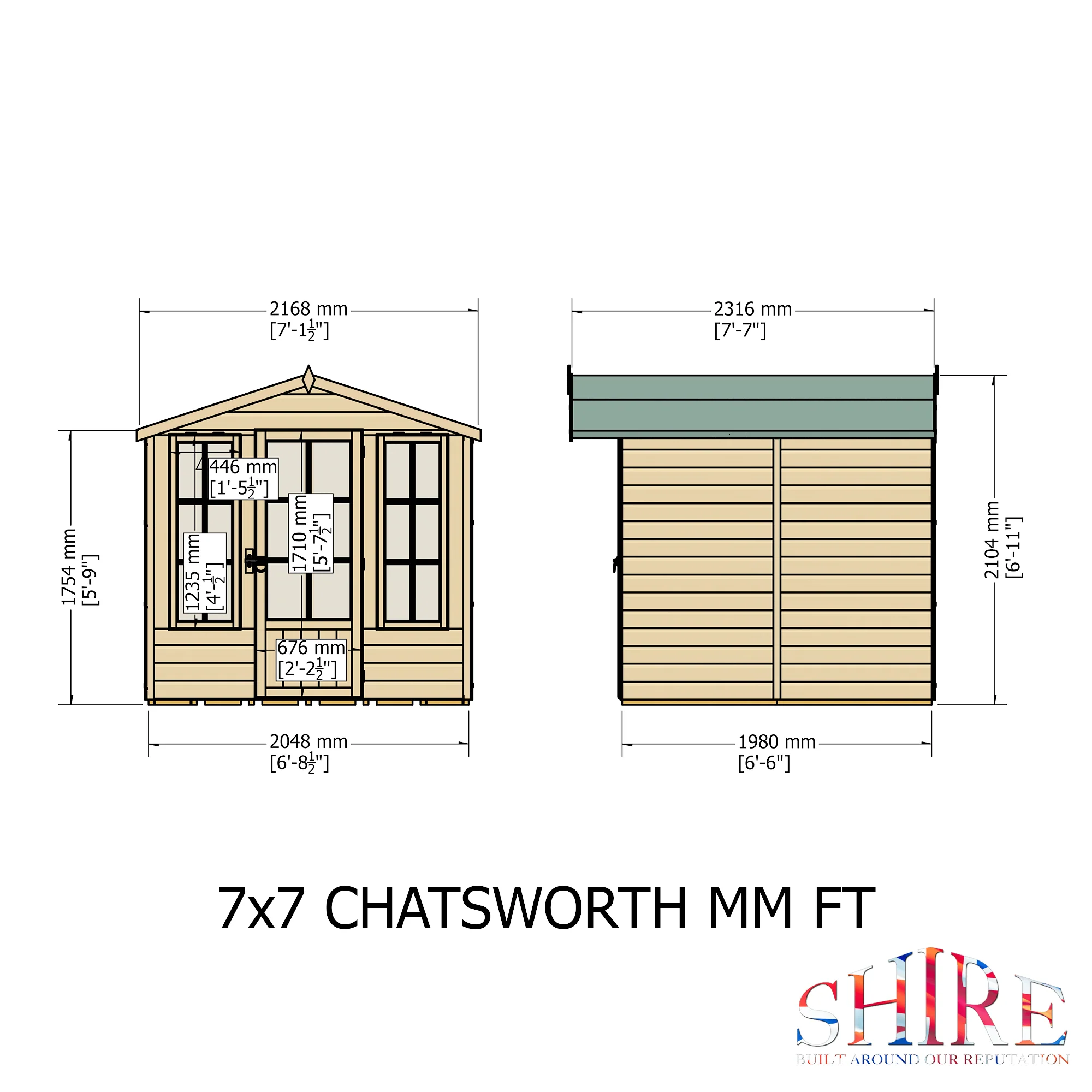 Shire Chatsworth Shiplap 7x7 Summerhouse - Image 4