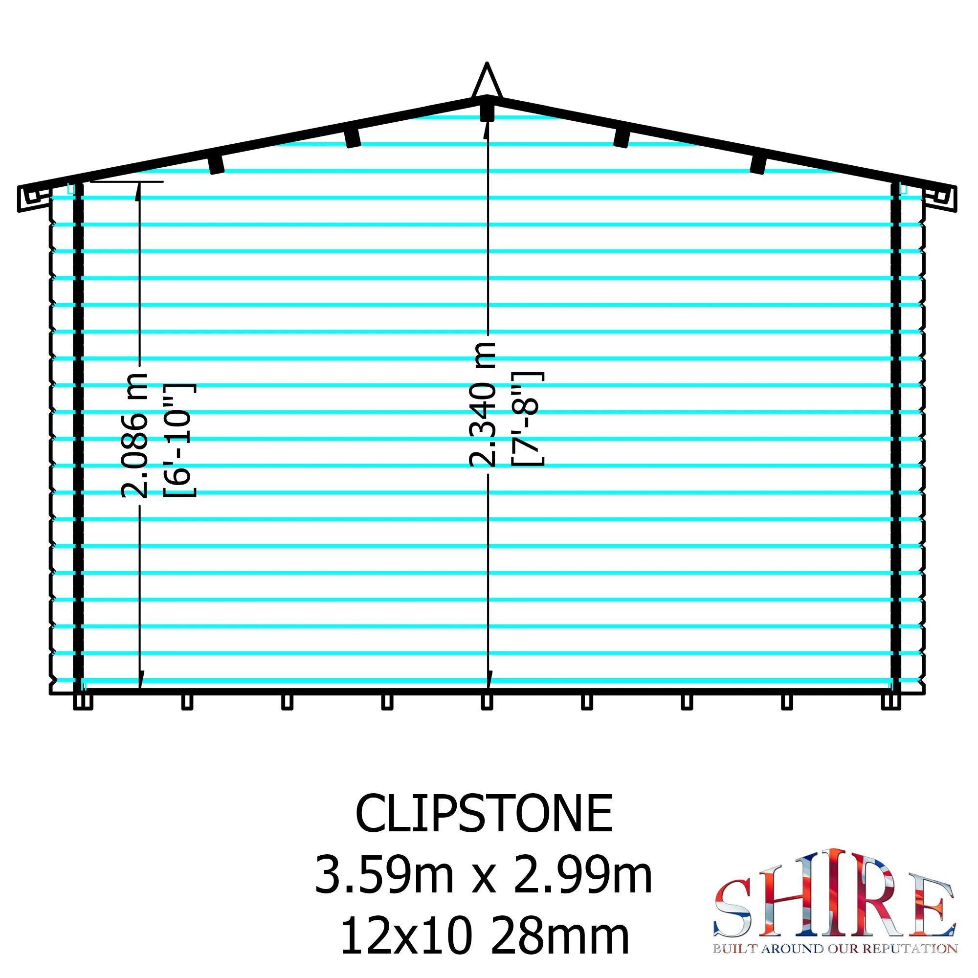Shire Clipstone 12x10 Log Cabin - Image 7