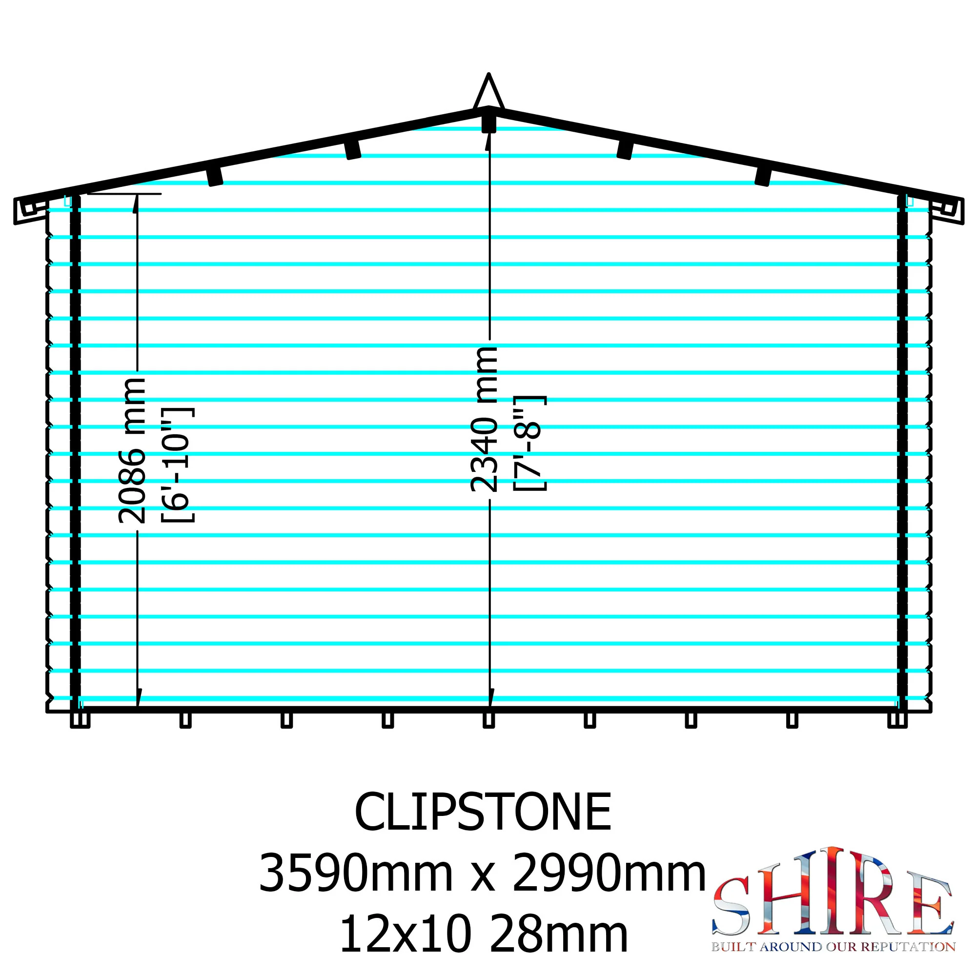Shire Clipstone 12x10 Log Cabin - Image 8