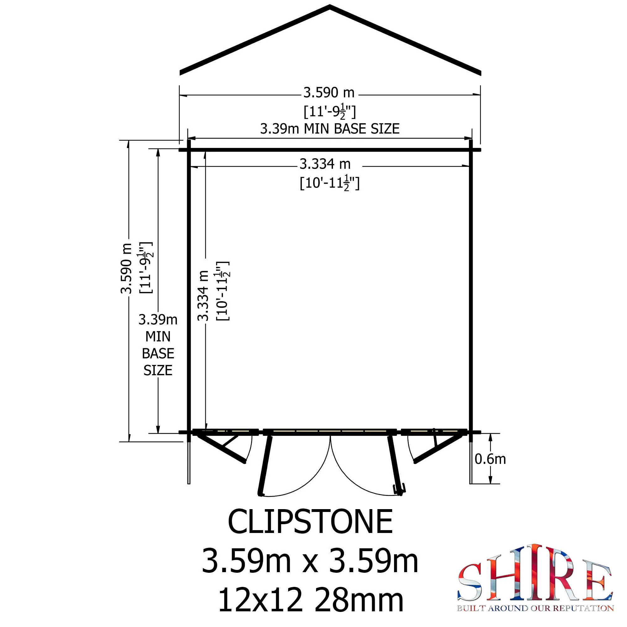 Shire Clipstone 12x12 Log Cabin - Image 4