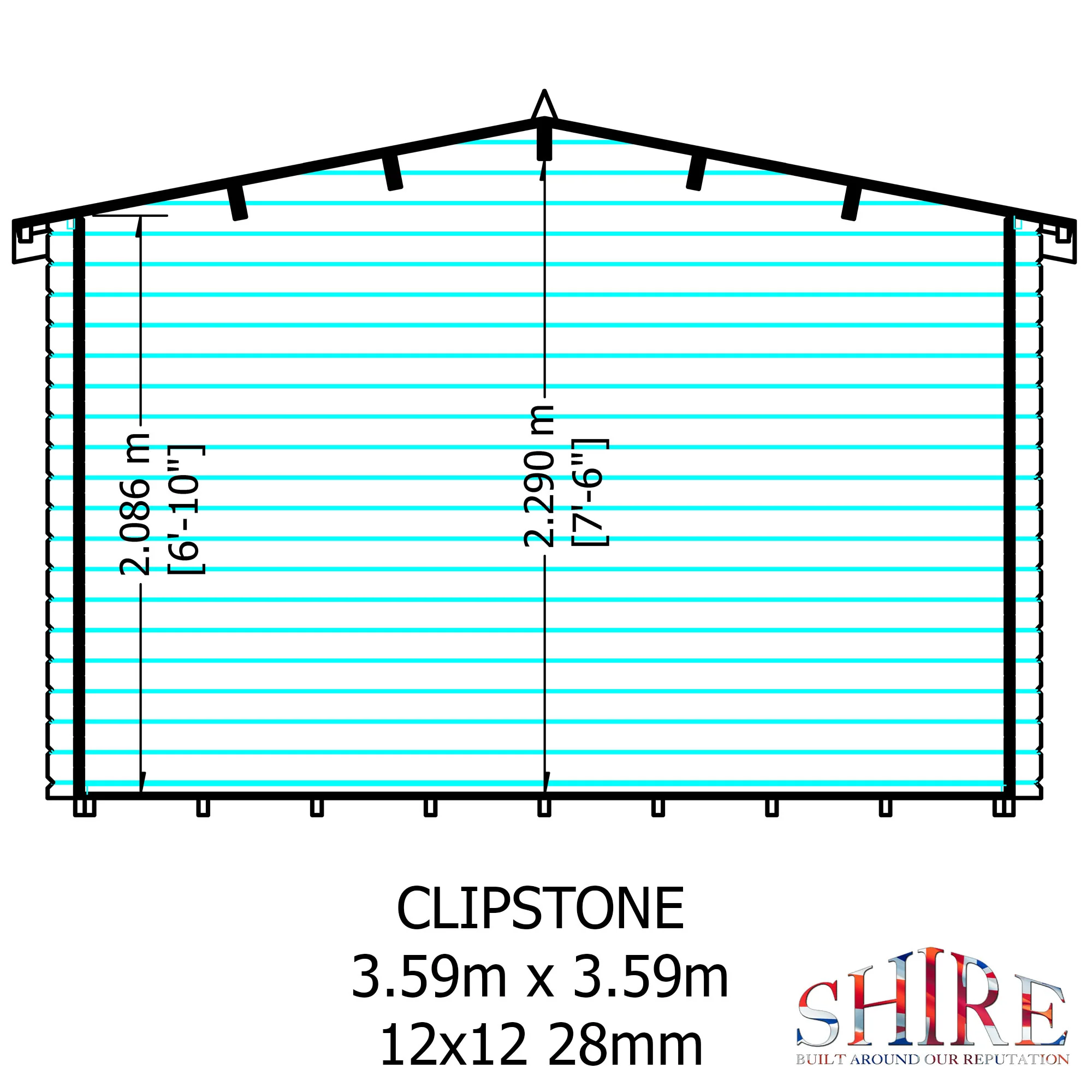 Shire Clipstone 12x12 Log Cabin - Image 6