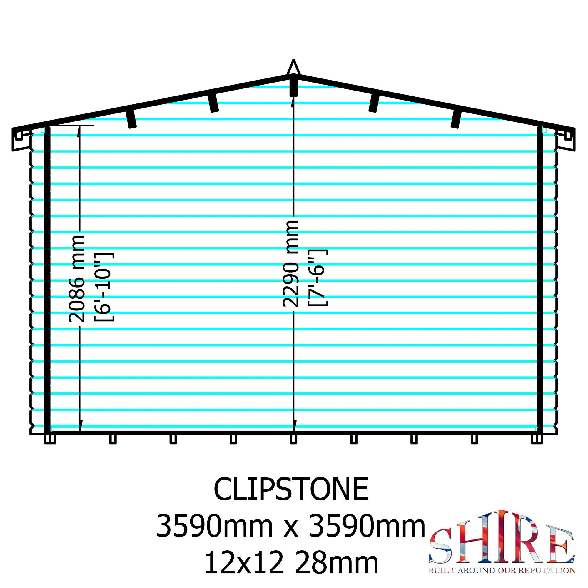 Shire Clipstone 12x12 Log Cabin - Image 7