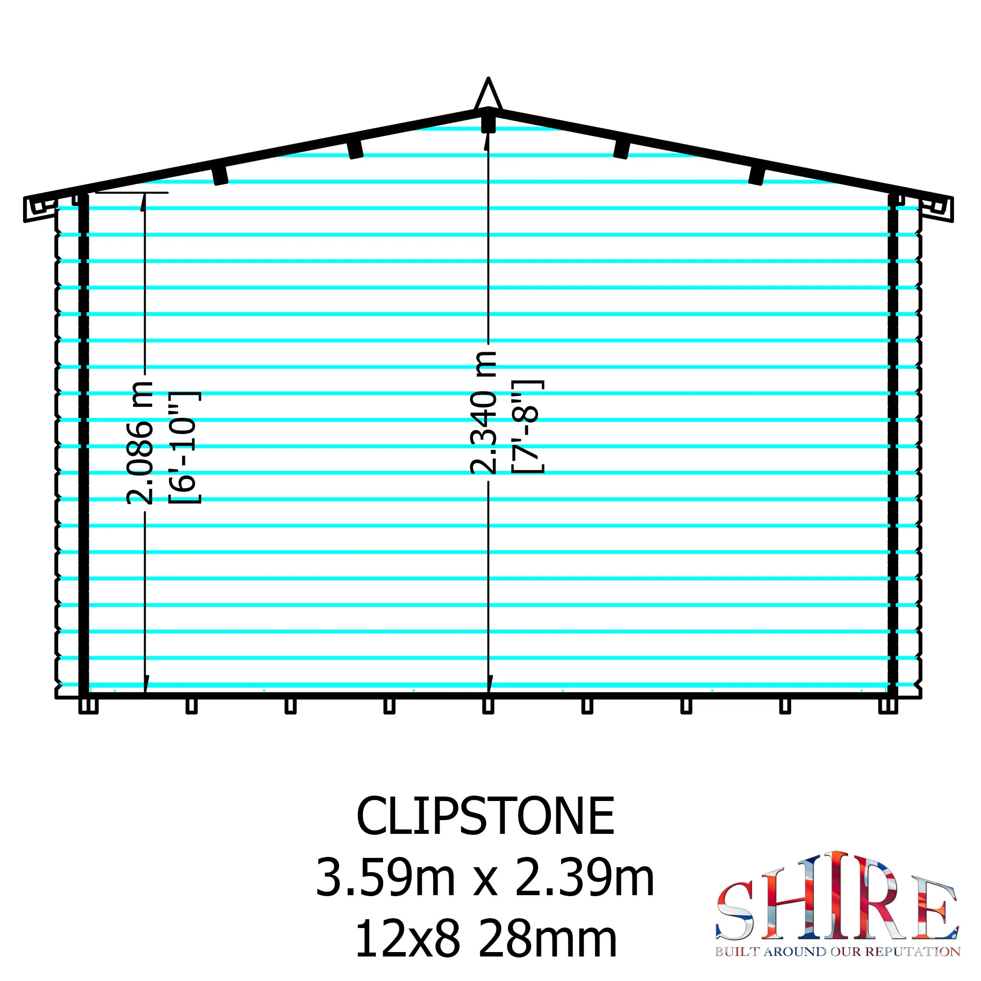 Shire Clipstone 12x8 Log Cabin - Image 5